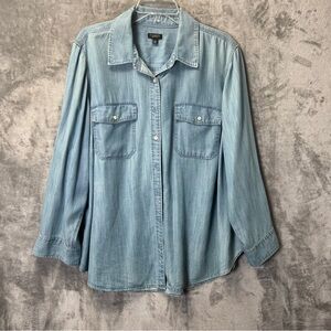 Talbots Soft Blue Button-Up Shirt